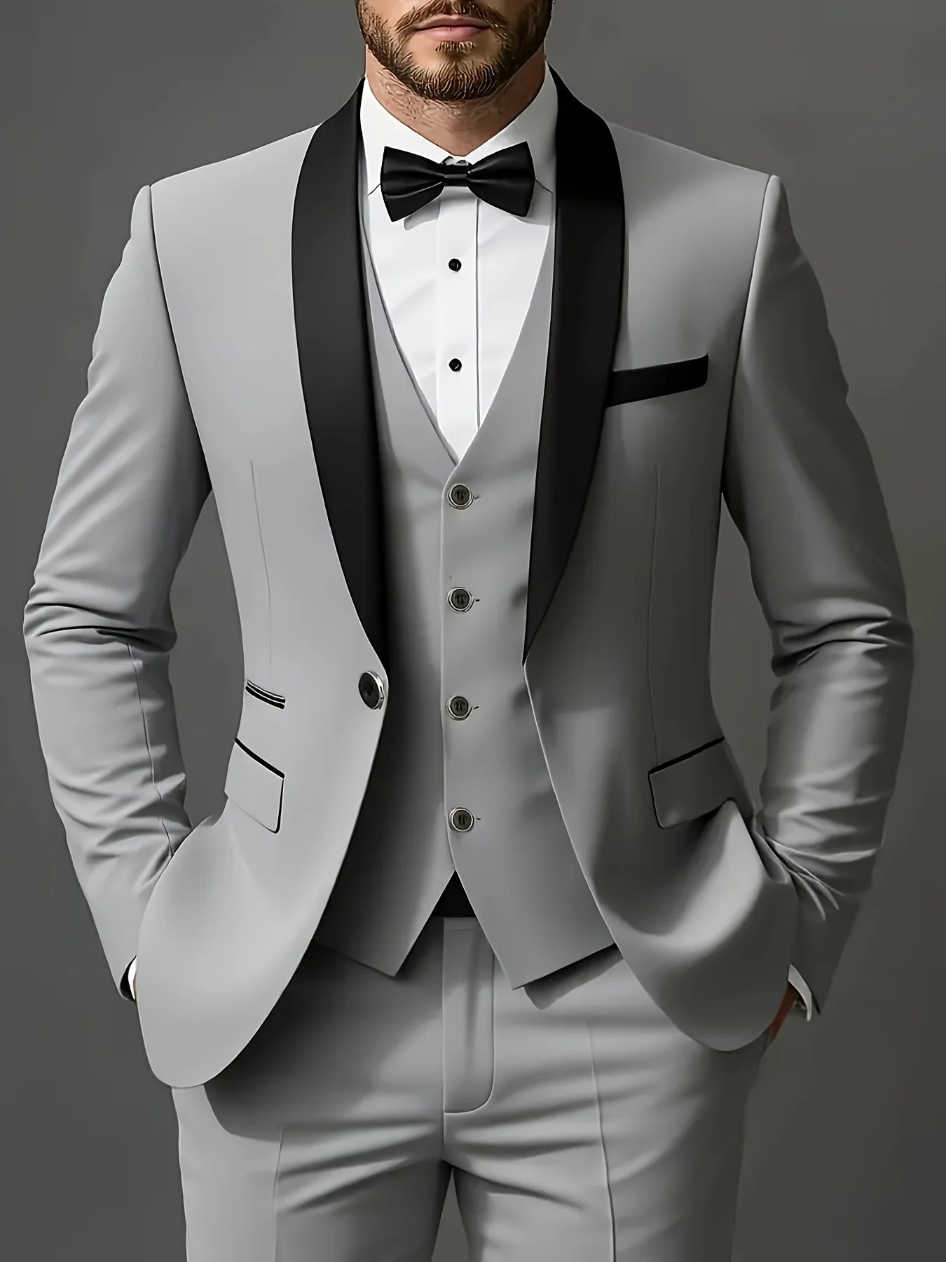 Men’s 3-Piece Suit Set – Premium Jacket, Vest & Pants for Weddings, Parties and Formal Occasions