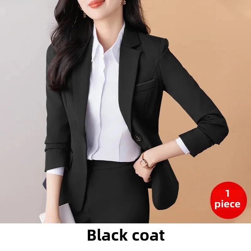 Western-Style Professional Blazer for Office Workwear & Interviews