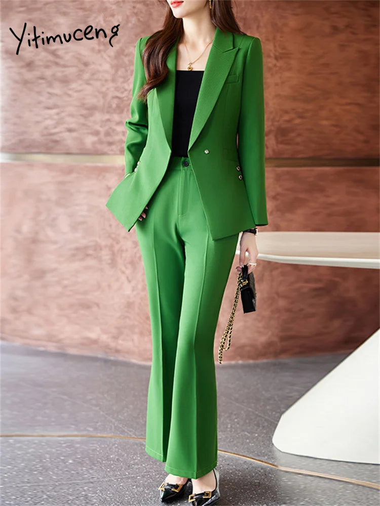 Women’s Solid Color Office Suit Set