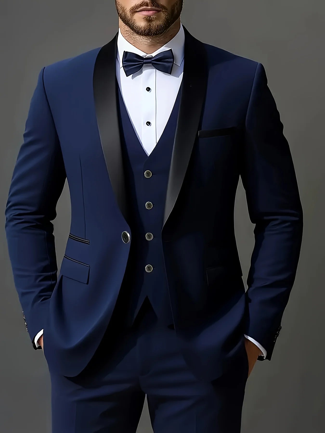 Men’s 3-Piece Suit Set – Premium Jacket, Vest & Pants for Weddings, Parties and Formal Occasions