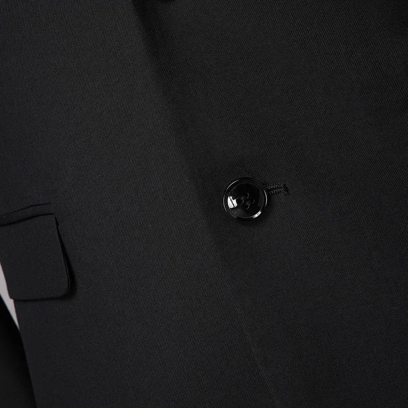 Men’s Slim Fit British Style Suit – Single-Breasted Business Casual Wedding Blazer & Pants Set (S–8XL)