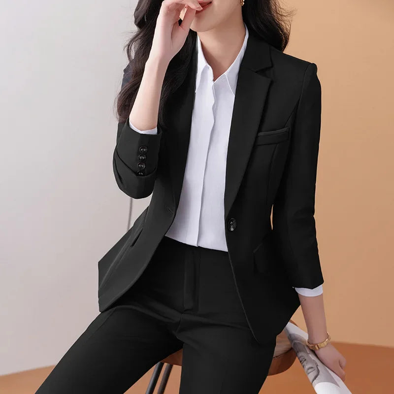 Western-Style Professional Blazer for Office Workwear & Interviews