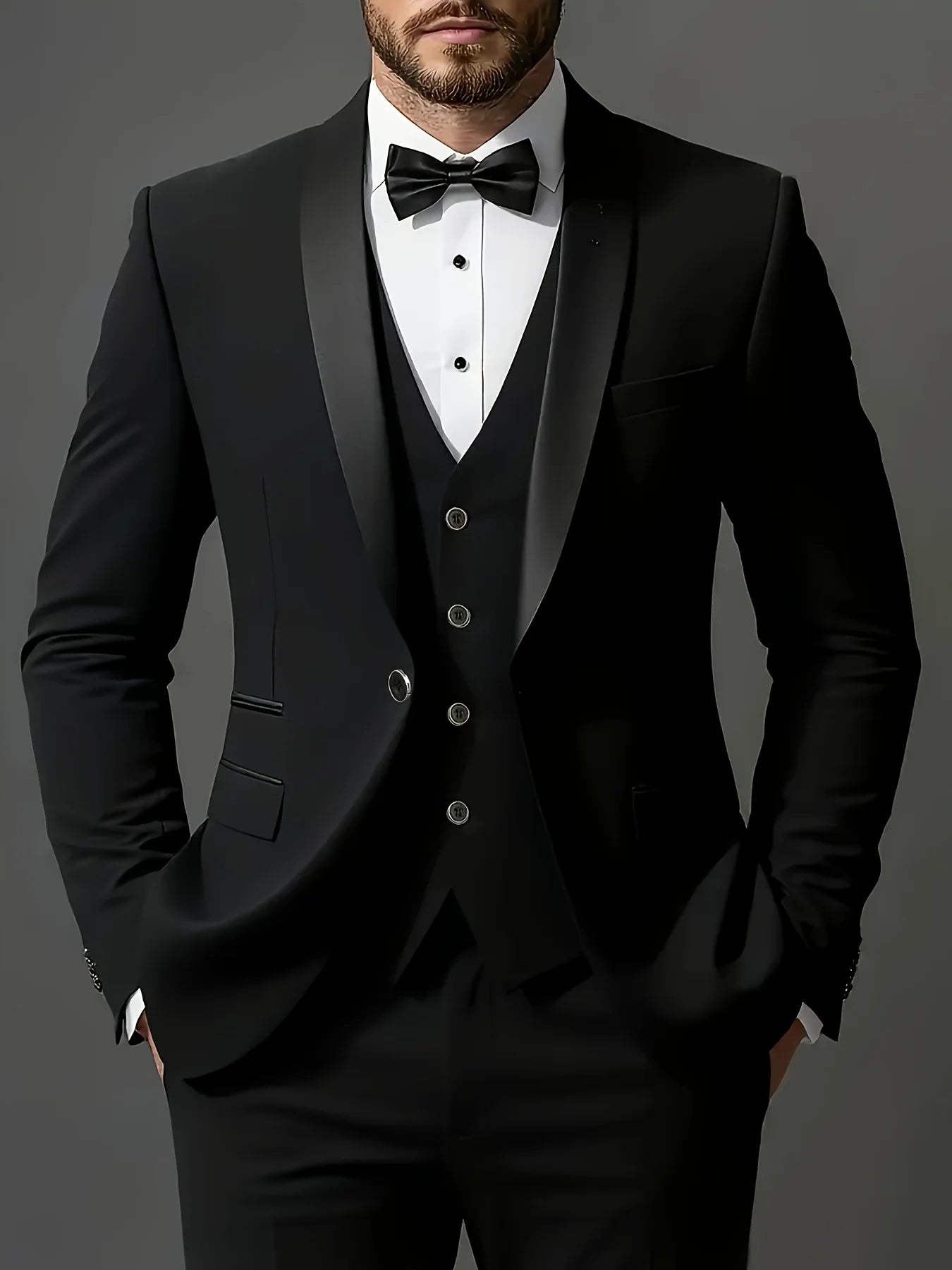 Men’s 3-Piece Suit Set – Premium Jacket, Vest & Pants for Weddings, Parties and Formal Occasions