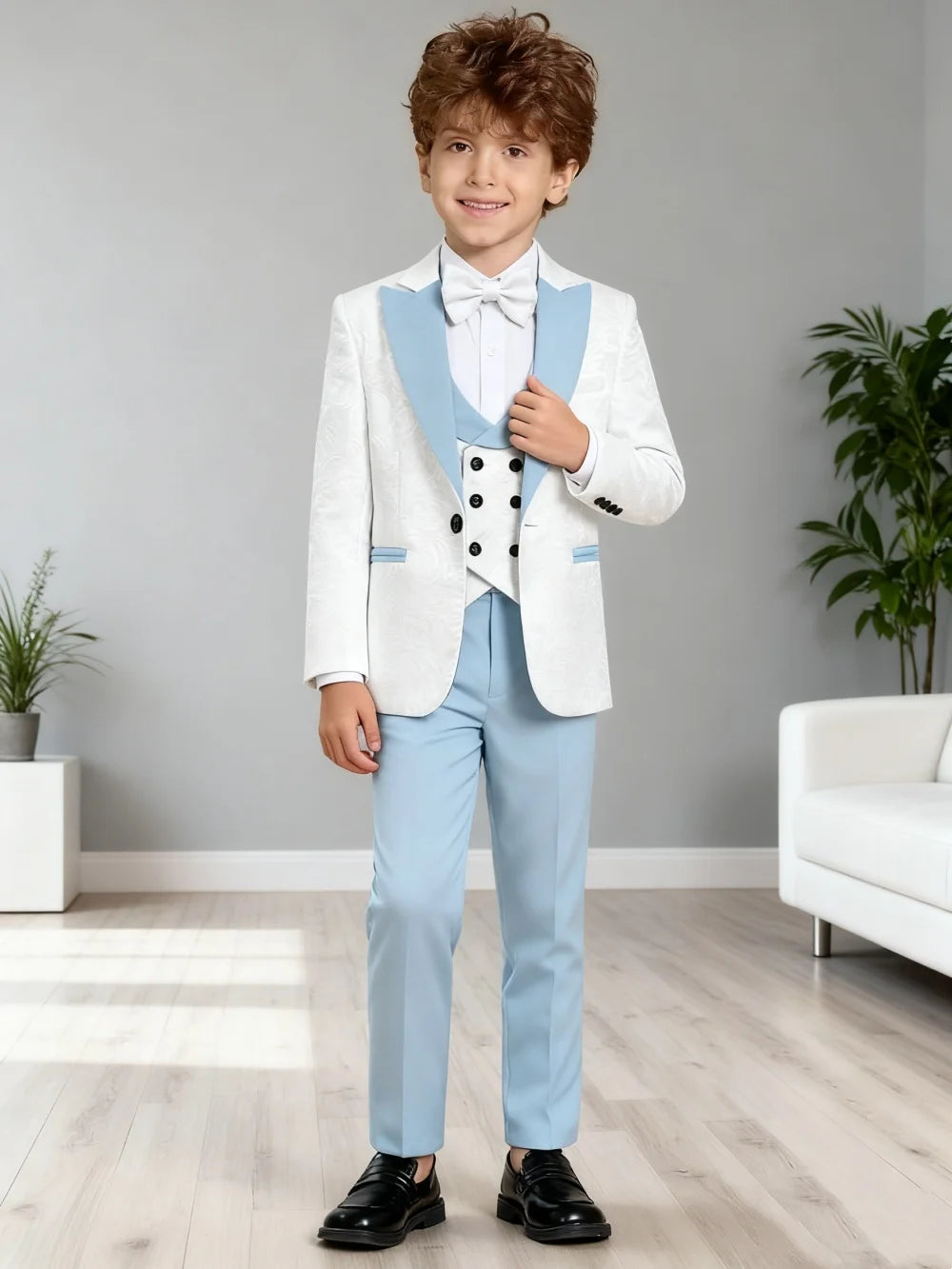 4-Piece Slim Fit Wedding Outfit with Jacket