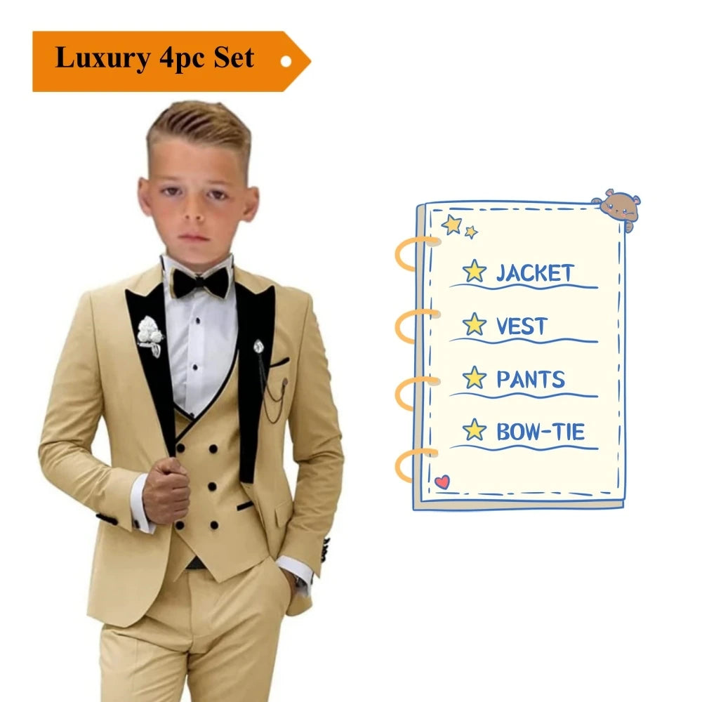 Boys’ 3-Piece Velvet Tuxedo Suit