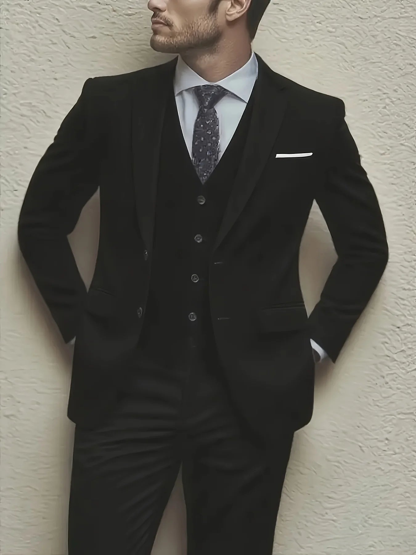 Men’s 3-Piece Suit Set – Premium Jacket, Vest & Pants for Weddings, Parties and Formal Occasions