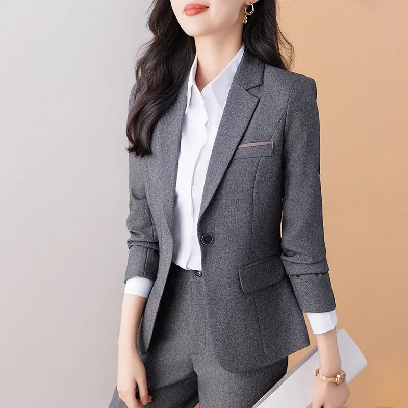 Western-Style Professional Blazer for Office Workwear & Interviews
