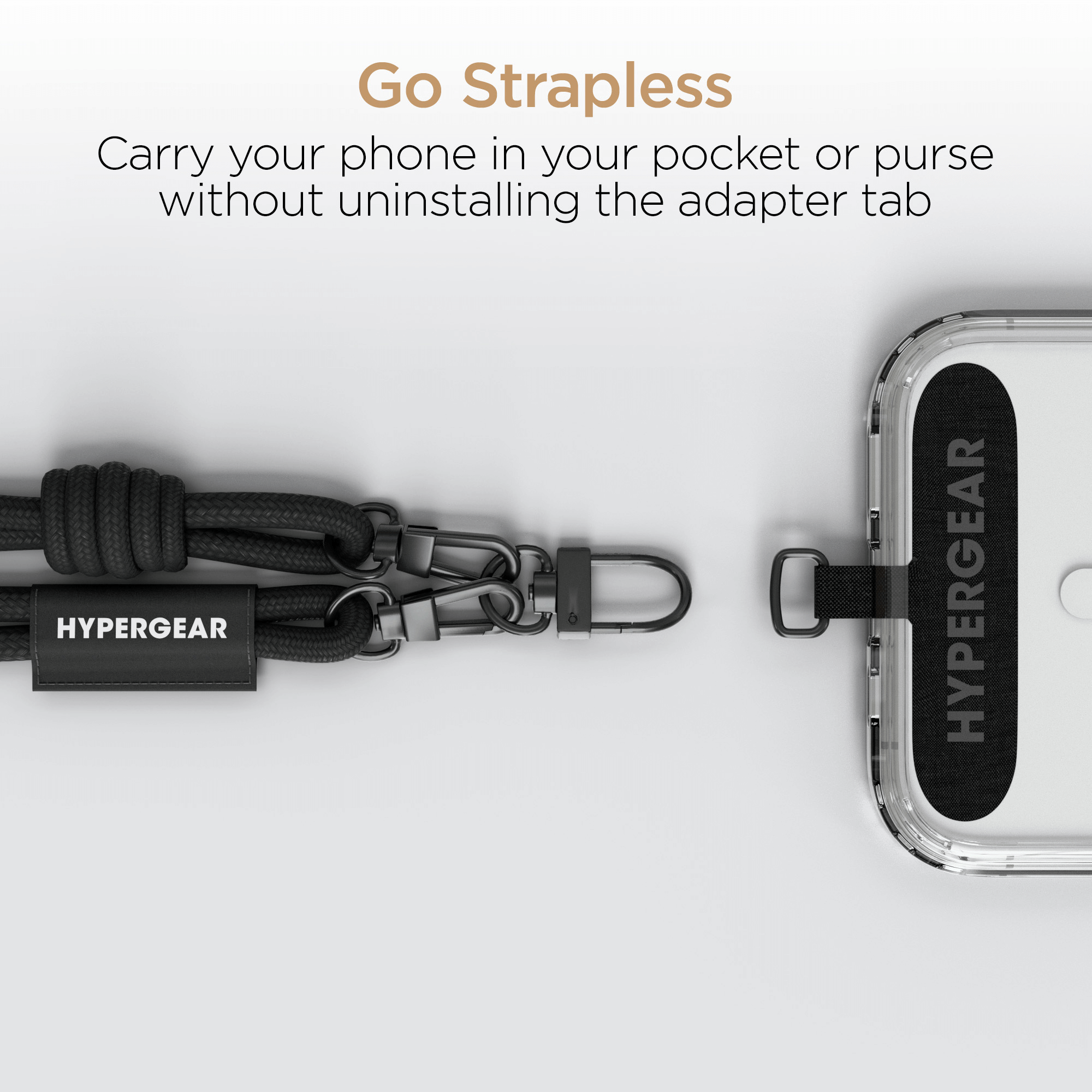 HyperGear TECHcessories Black Braided Rope Universal Crossbody Phone