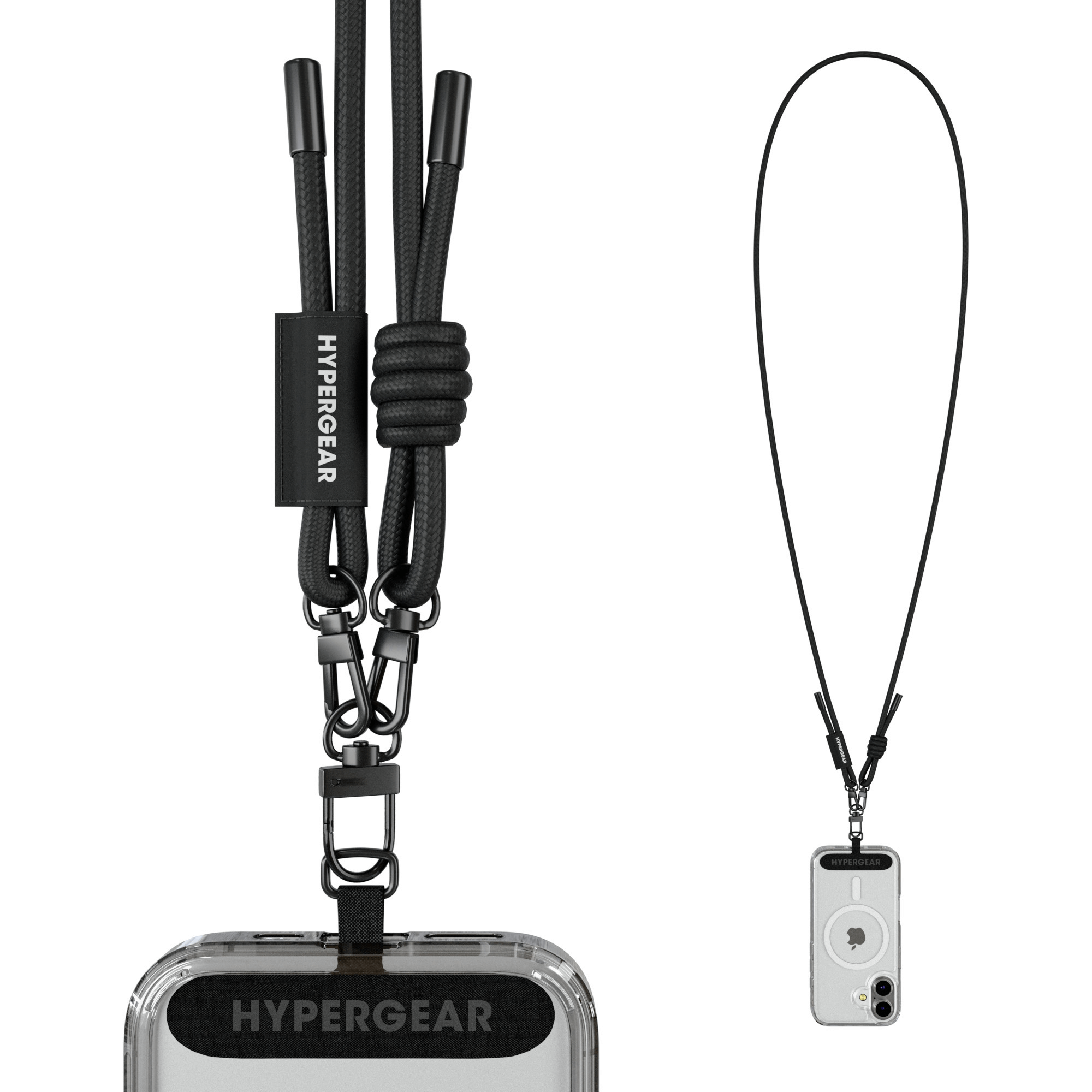 HyperGear TECHcessories Black Braided Rope Universal Crossbody Phone